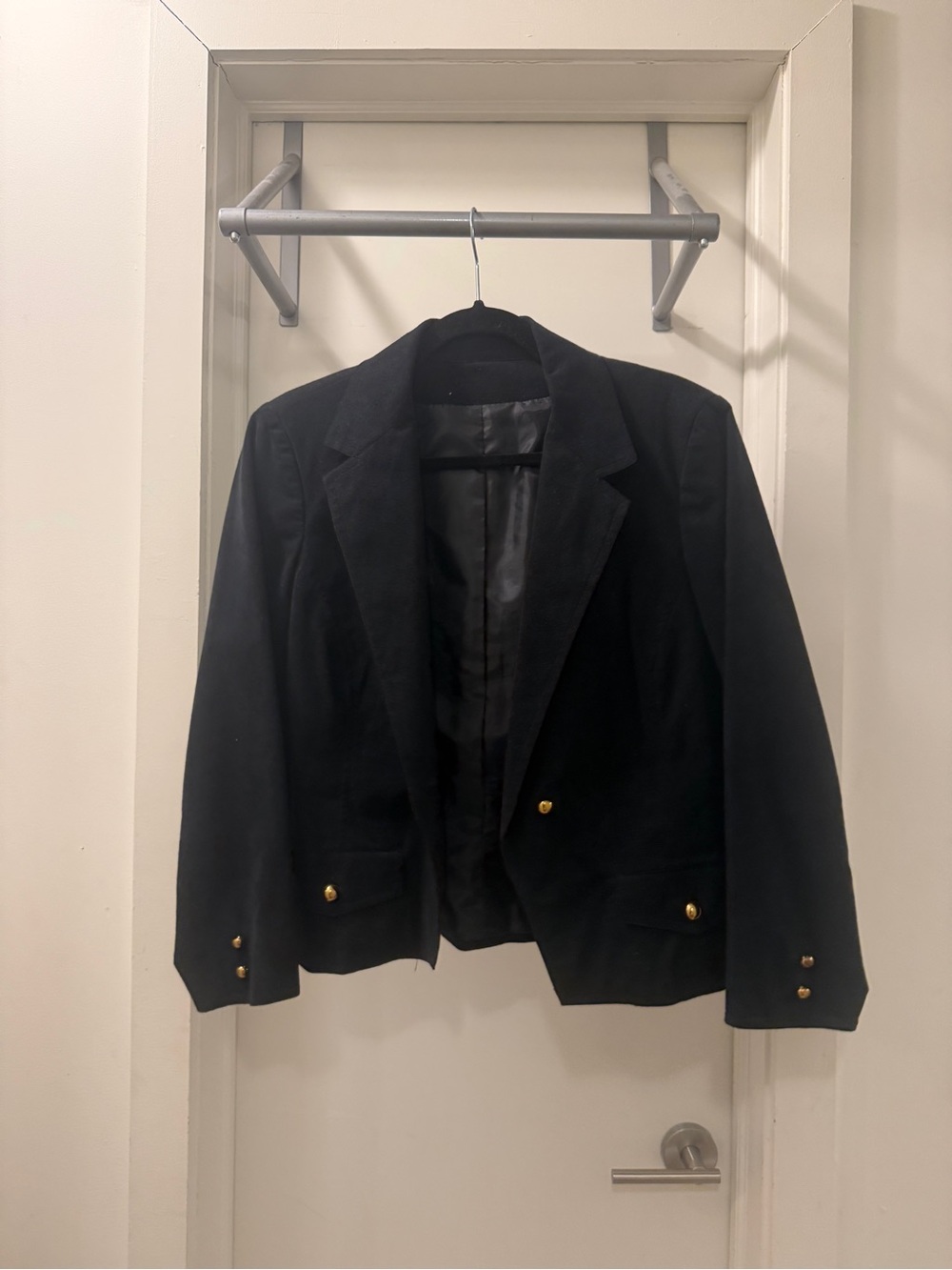 Ultrasuede Black Blazer with a Gold Buttons